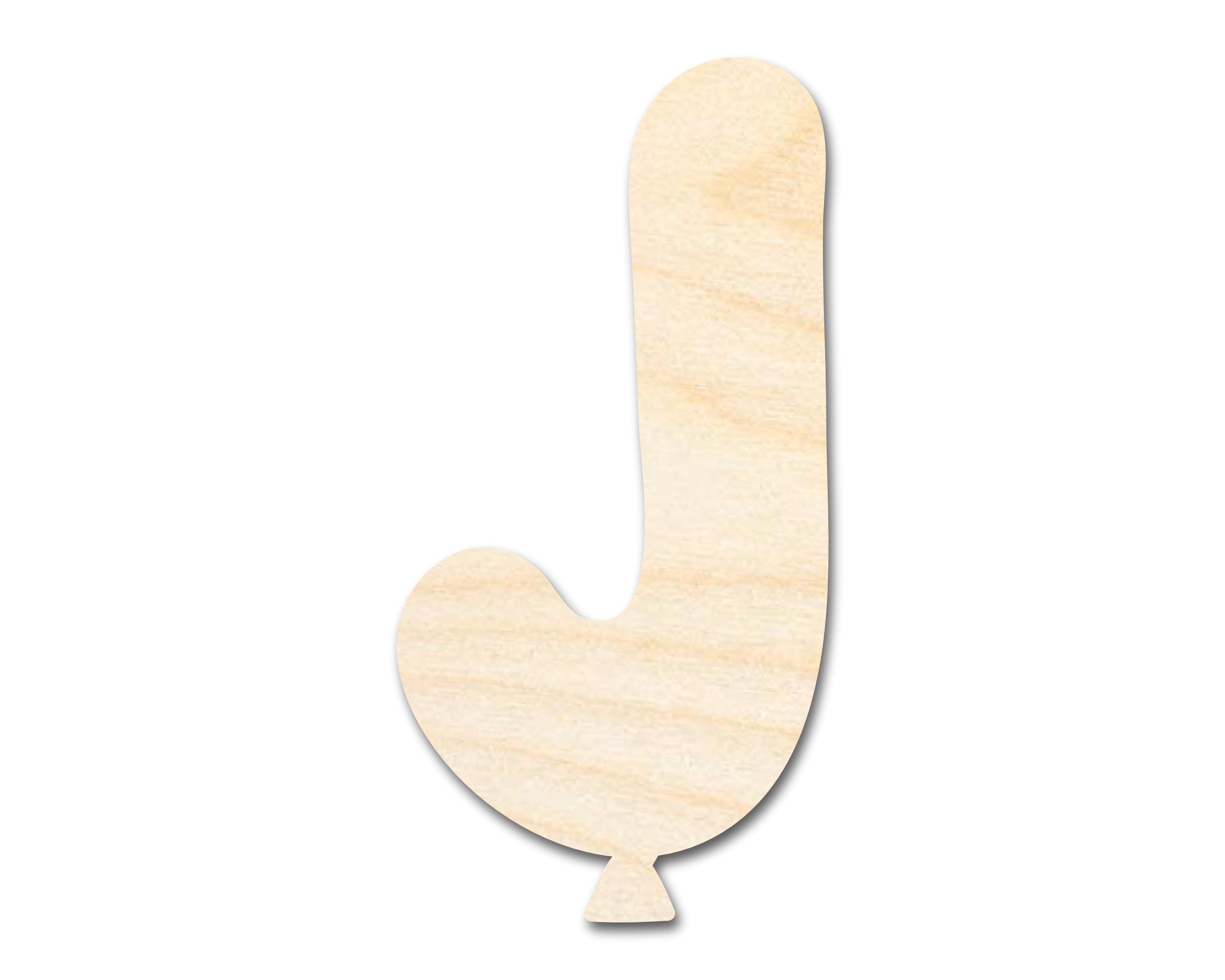 Unfinished Wood Balloon Letter J Shape | DIY Craft Cutout | up to 46 ...