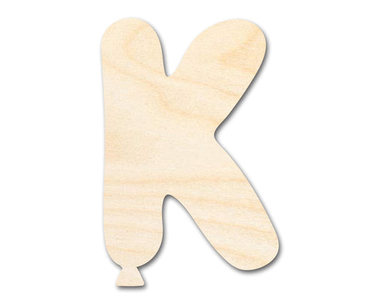 Unfinished Wood Balloon Letter K Shape | DIY Craft Cutout | up to 46" DIY