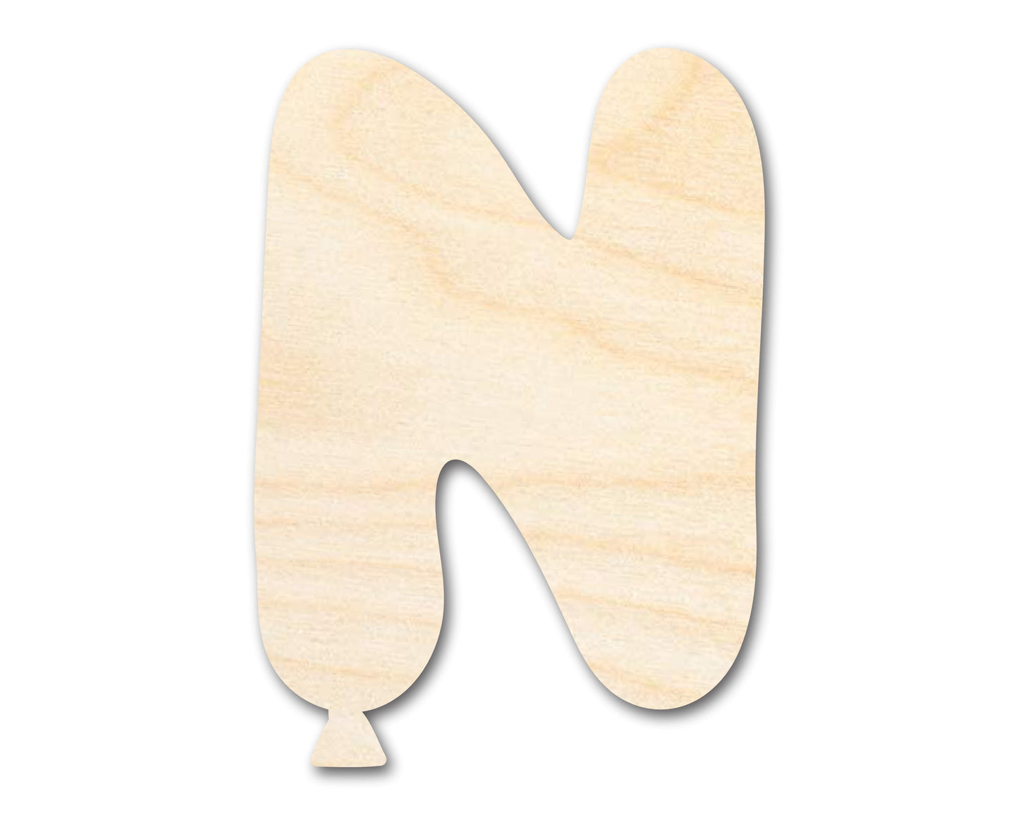 Unfinished Wood Balloon Letter N Shape | DIY Craft Cutout | up to 46" DIY