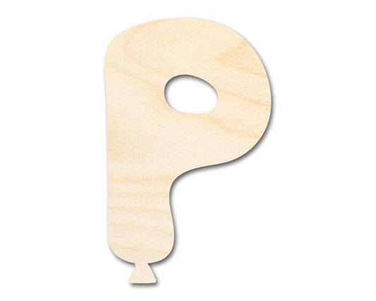 Unfinished Wood Balloon Letter P Shape | DIY Craft Cutout | up to 46" DIY