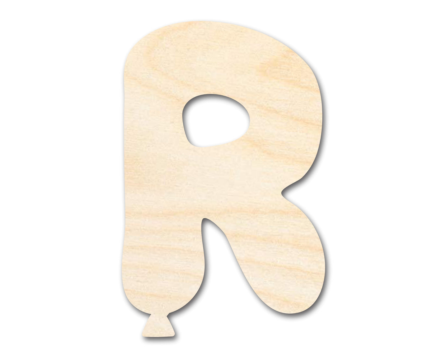 Unfinished Wood Balloon Letter R Shape | DIY Craft Cutout | up to 46" DIY