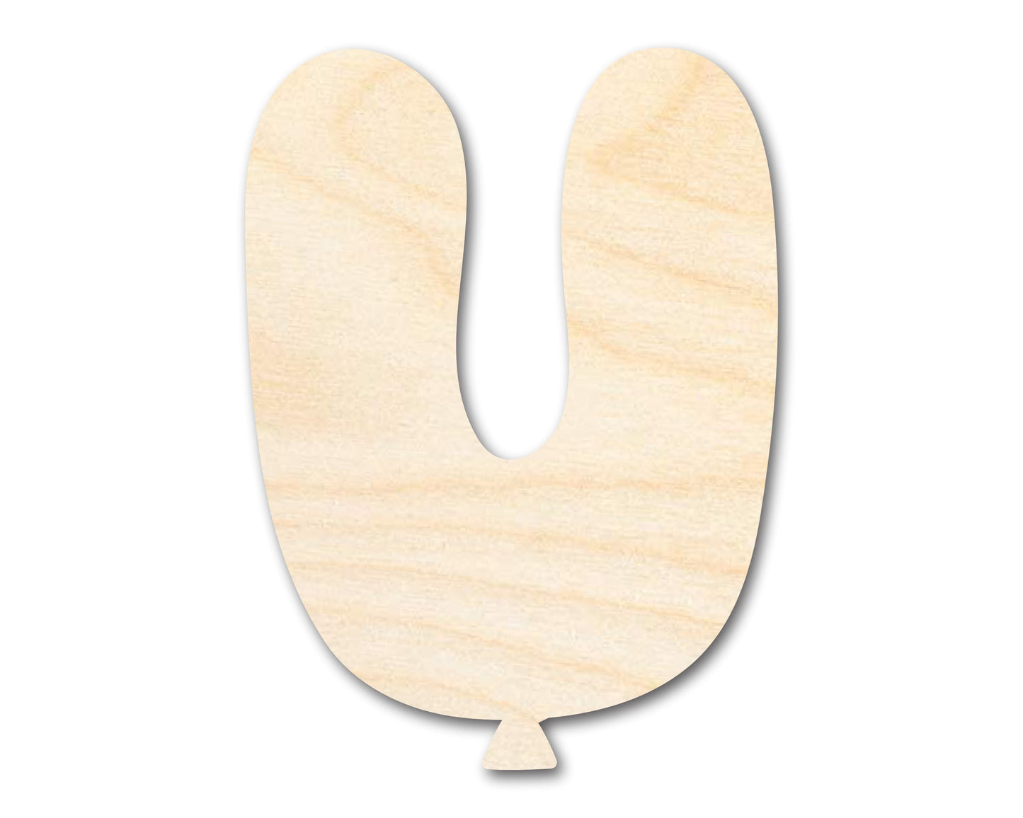 Unfinished Wood Balloon Letter U Shape | DIY Craft Cutout | up to 46" DIY