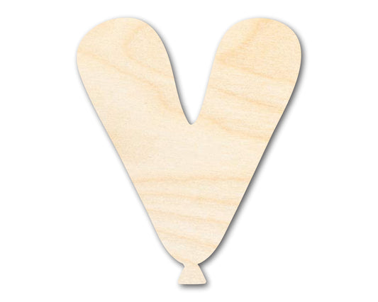 Unfinished Wood Balloon Letter V Shape | DIY Craft Cutout | up to 46" DIY