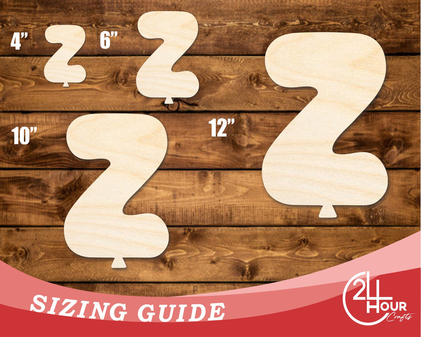 Unfinished Wood Balloon Letter Z Shape | DIY Craft Cutout | up to 46" DIY