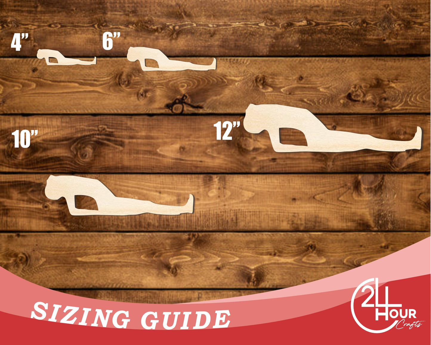 Unfinished Wood Yoga Fish Pose Shape | DIY Craft Cutout | up to 46" DIY