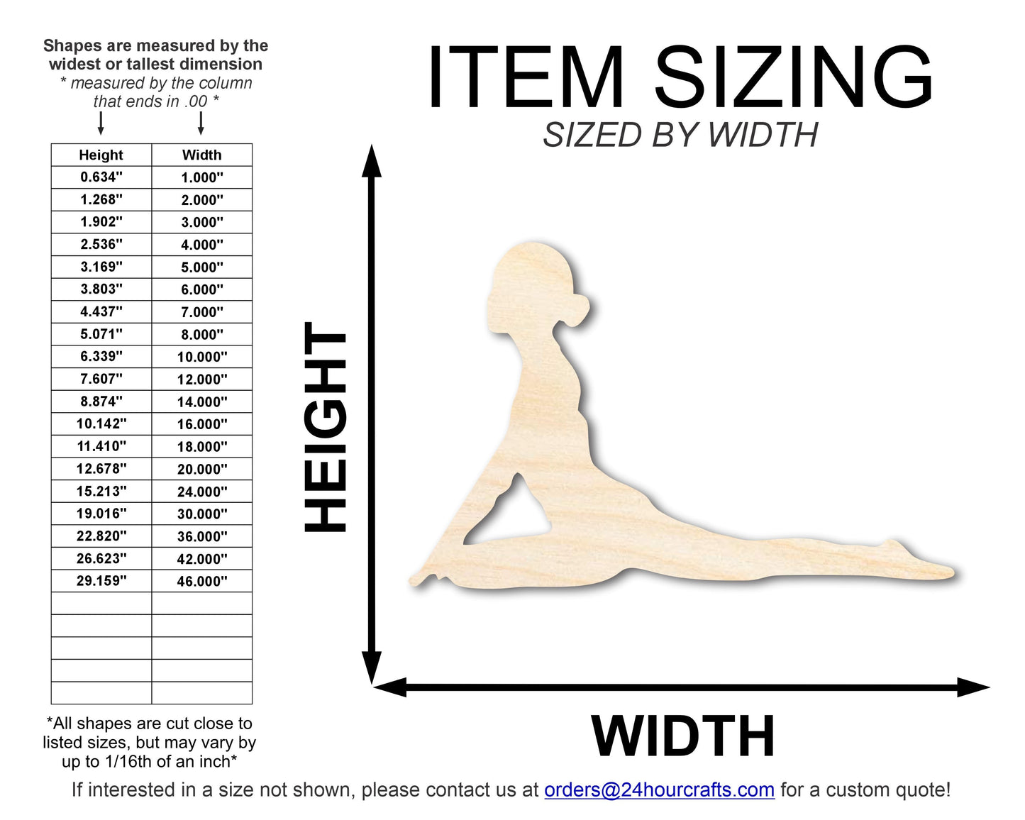 Unfinished Wood Yoga Pigeon Pose Shape | DIY Craft Cutout | up to 46" DIY