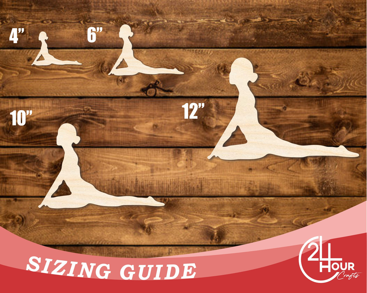 Unfinished Wood Yoga Pigeon Pose Shape | DIY Craft Cutout | up to 46" DIY
