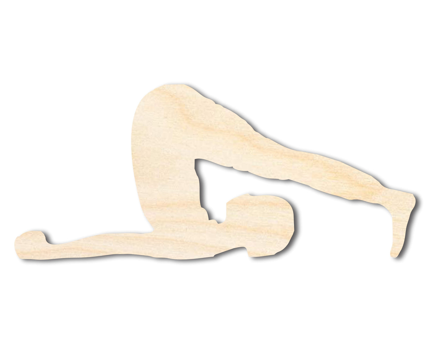 Unfinished Wood Yoga Plow Pose Shape | DIY Craft Cutout | up to 46" DIY