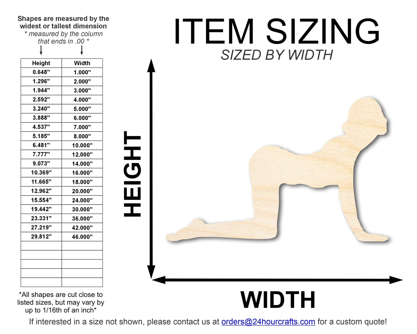 Unfinished Wood Yoga Cat Pose Shape | DIY Craft Cutout | up to 46" DIY