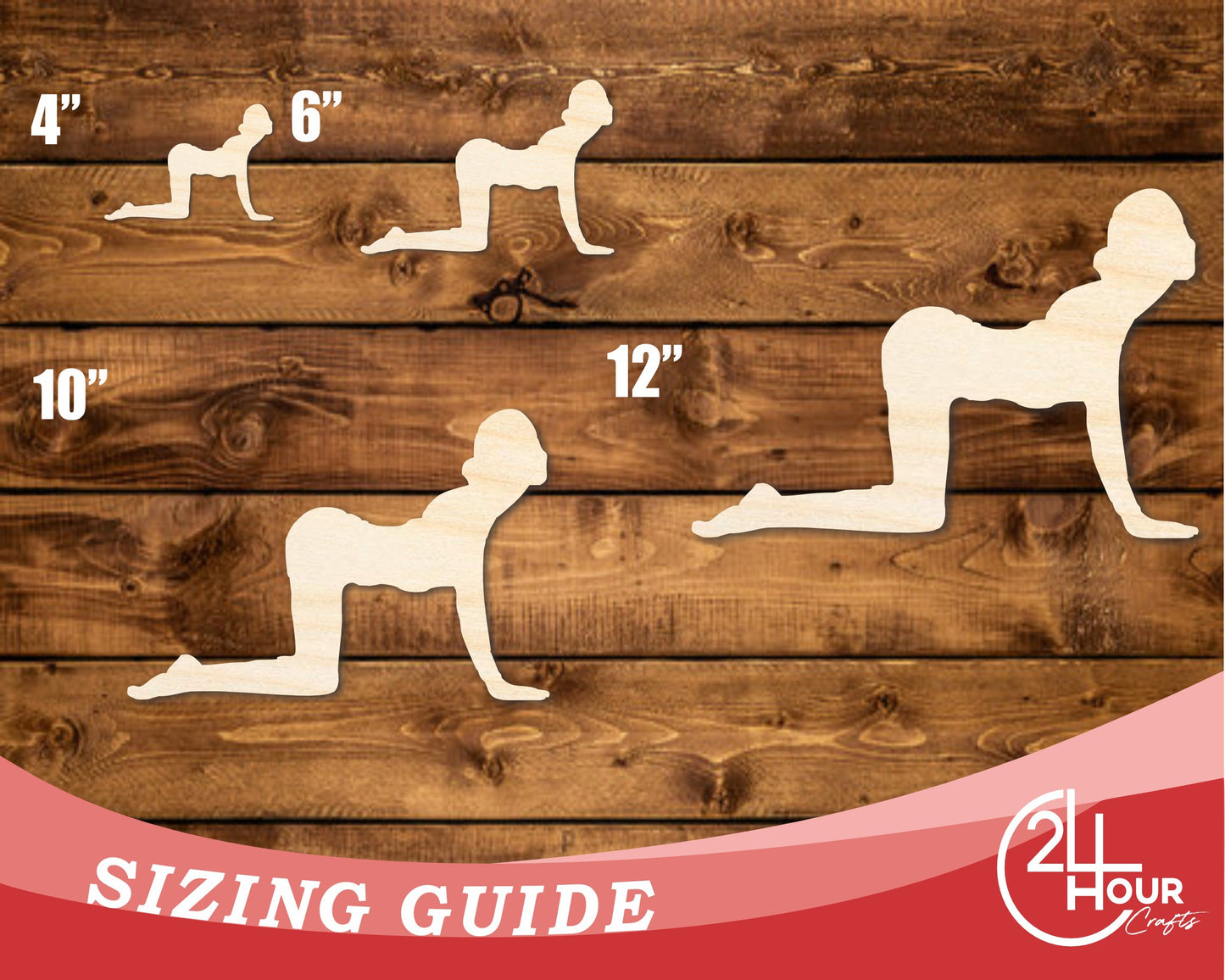 Unfinished Wood Yoga Cat Pose Shape | DIY Craft Cutout | up to 46" DIY