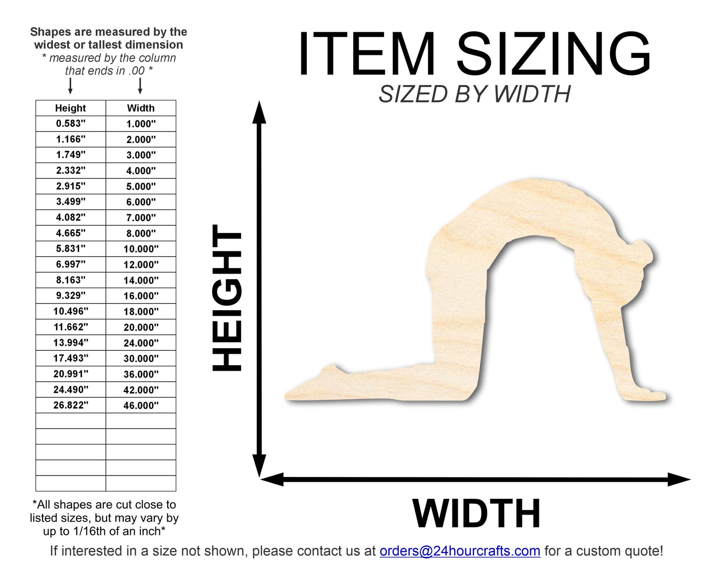 Unfinished Wood Yoga Cow Pose Shape | DIY Craft Cutout | up to 46" DIY