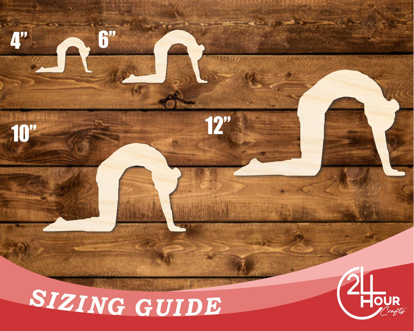 Unfinished Wood Yoga Cow Pose Shape | DIY Craft Cutout | up to 46" DIY
