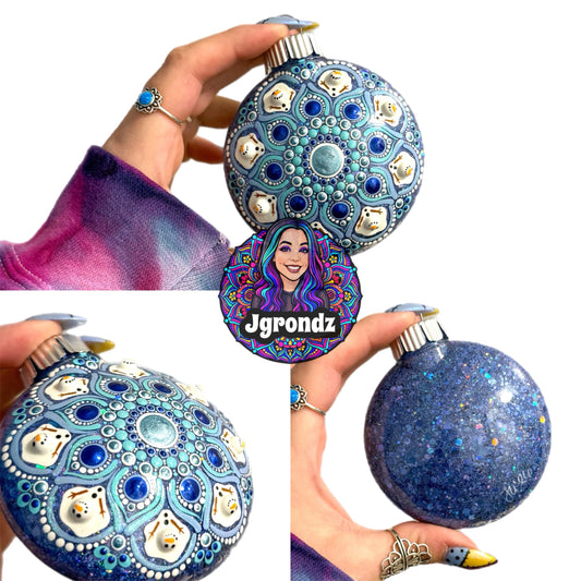 3” Melting Snowman Mandala Ornament