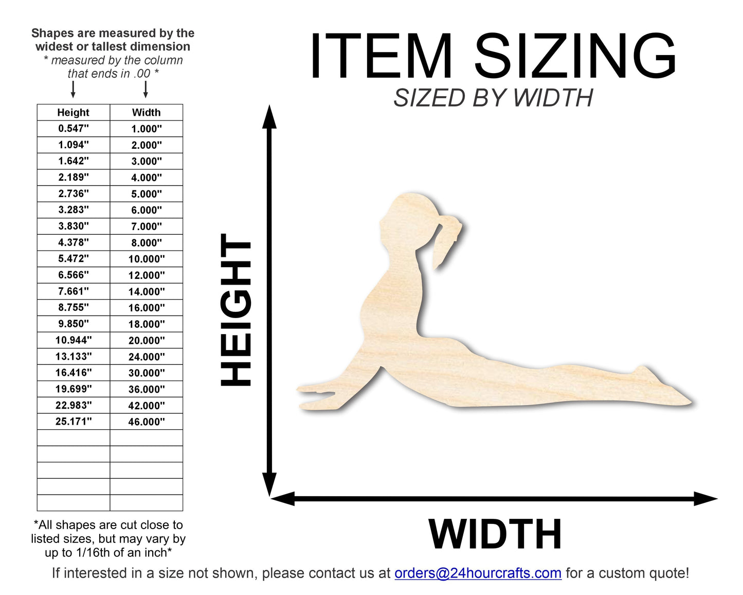 Unfinished Wood Yoga Cobra Pose Shape | DIY Craft Cutout | up to 46" DIY
