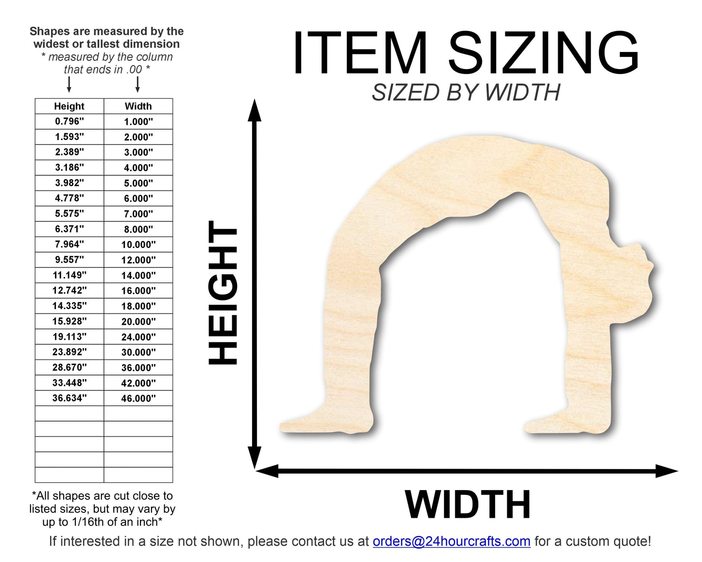 Unfinished Wood Yoga Wheel Pose Shape | DIY Craft Cutout | up to 46" DIY