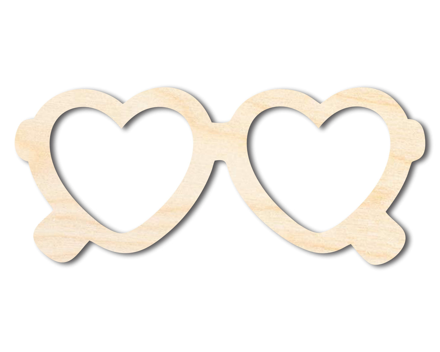 Unfinished Wood Heart Sunglasses Shape | DIY Craft Cutout | up to 46" DIY