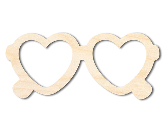Unfinished Wood Heart Sunglasses Shape | DIY Craft Cutout | up to 46" DIY