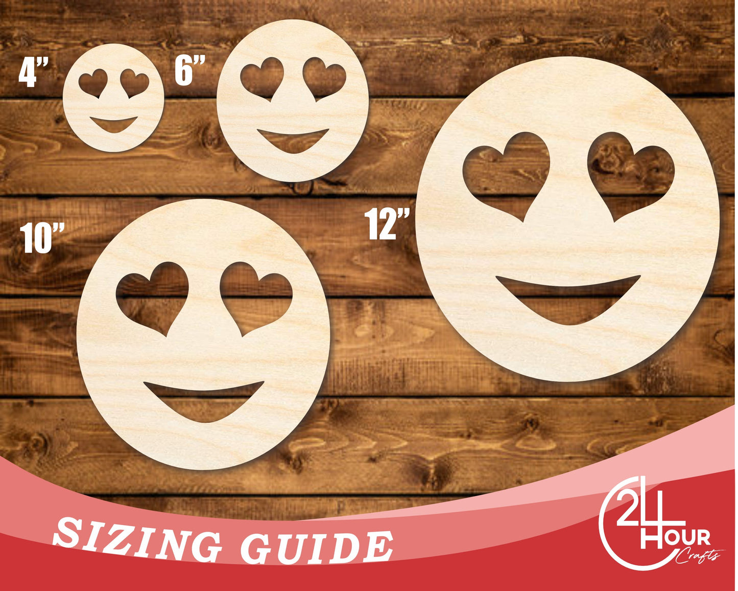 Unfinished Wood Heart Eye Face Shape | DIY Craft Cutout | up to 46" DIY