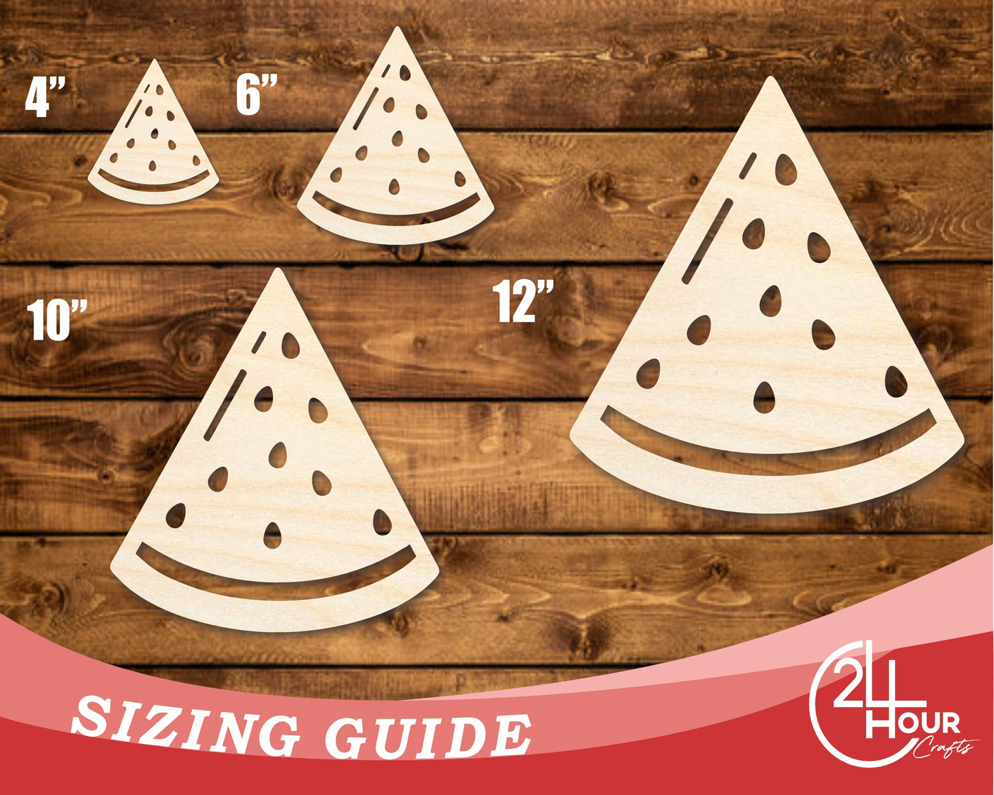 Unfinished Wood Watermelon Slice Shape | DIY Craft Cutout | up to 46" DIY