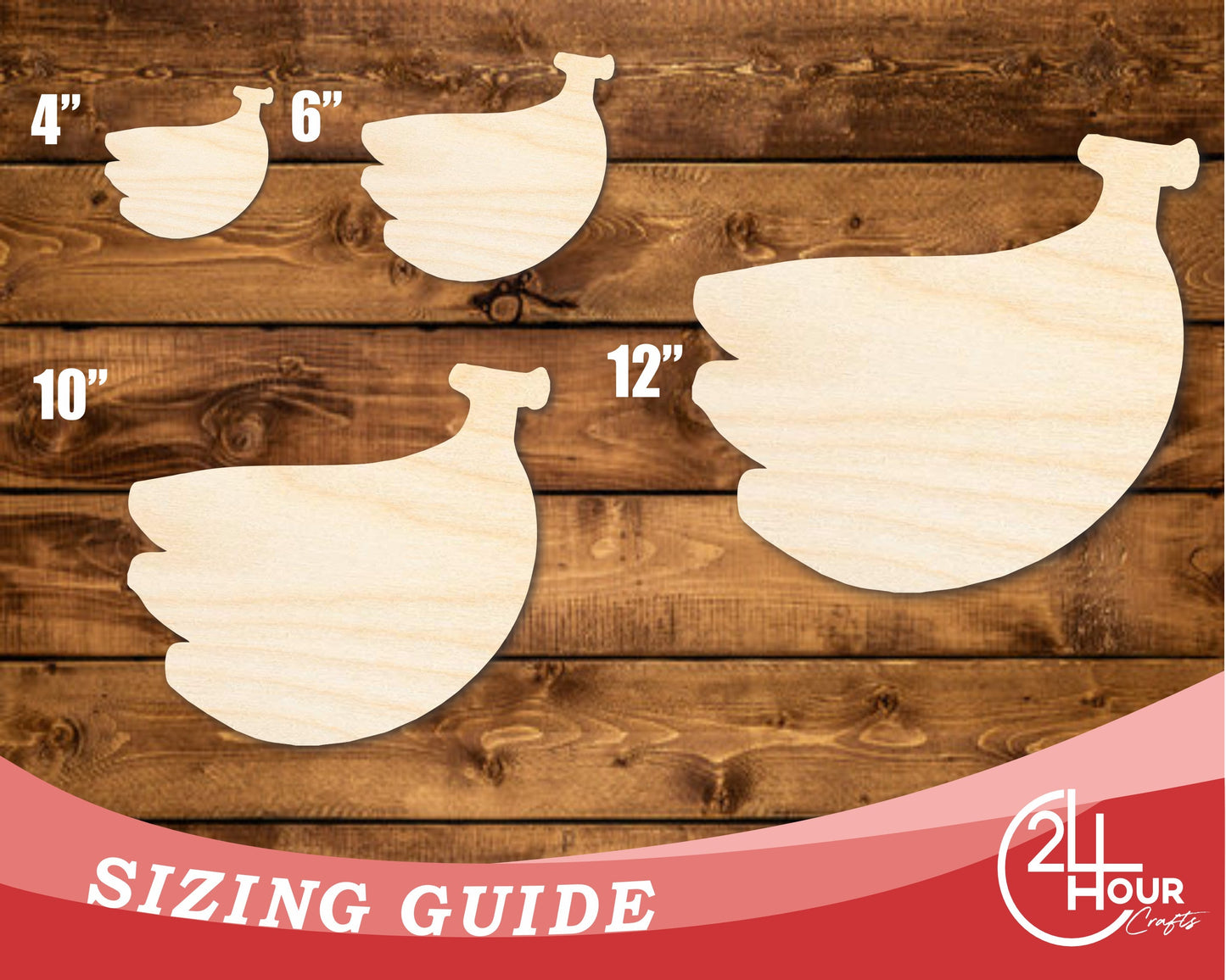 Unfinished Wood Bunch of Bananas Shape | DIY Craft Cutout | up to 46" DIY