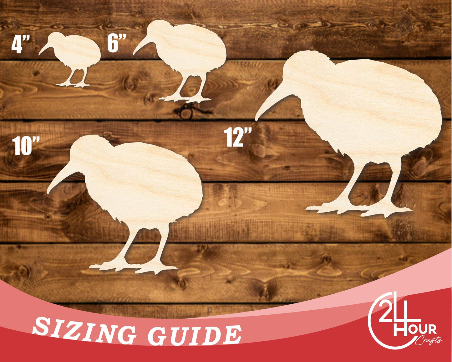 Unfinished Wood Kiwi Bird Shape | DIY Craft Cutout | up to 46" DIY
