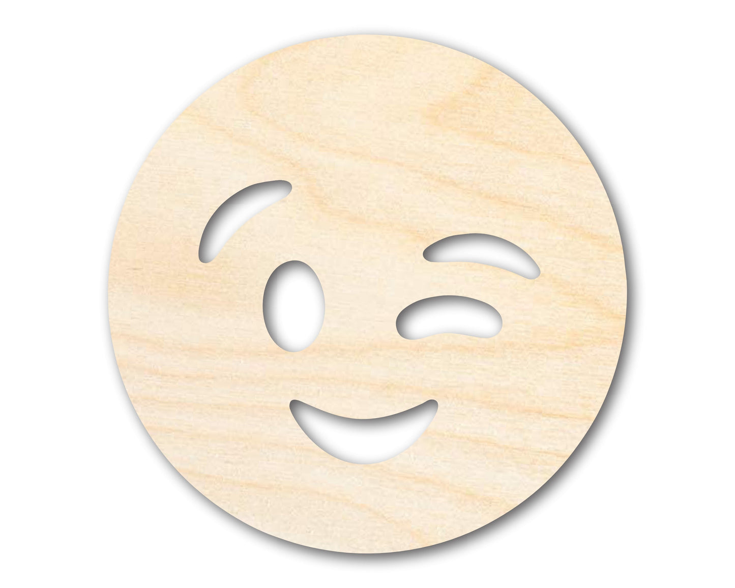 Unfinished Wood Winking Face Shape | DIY Craft Cutout | up to 46" DIY