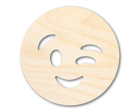 Unfinished Wood Winking Face Shape | DIY Craft Cutout | up to 46" DIY