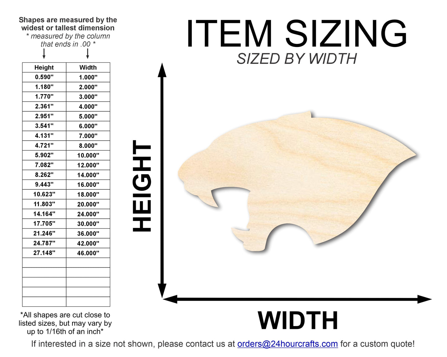 Unfinished Wood Panther Mascot Shape | DIY Craft Cutout | up to 46" DIY