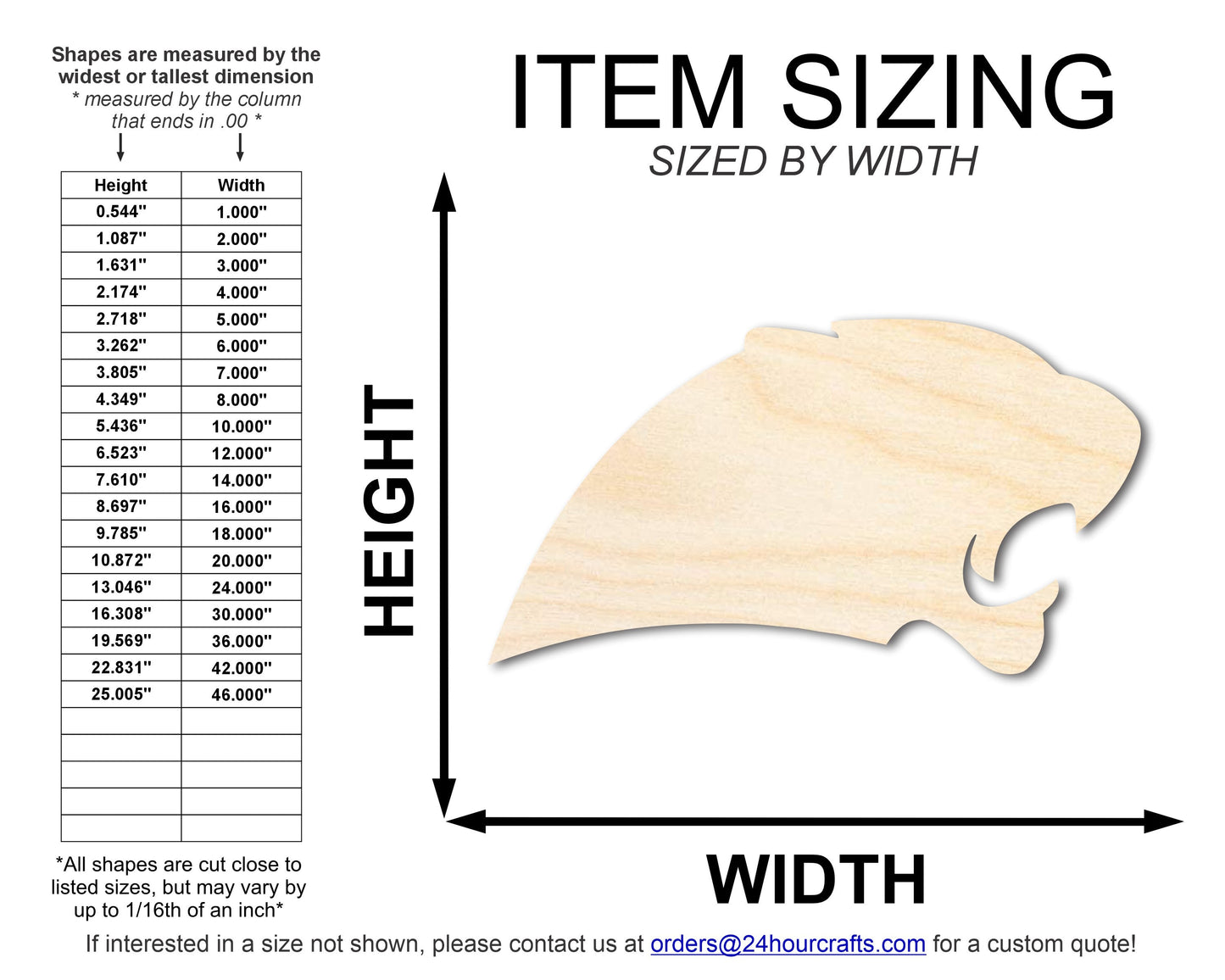 Unfinished Wood Panther Mascot Shape | DIY Craft Cutout | up to 46" DIY