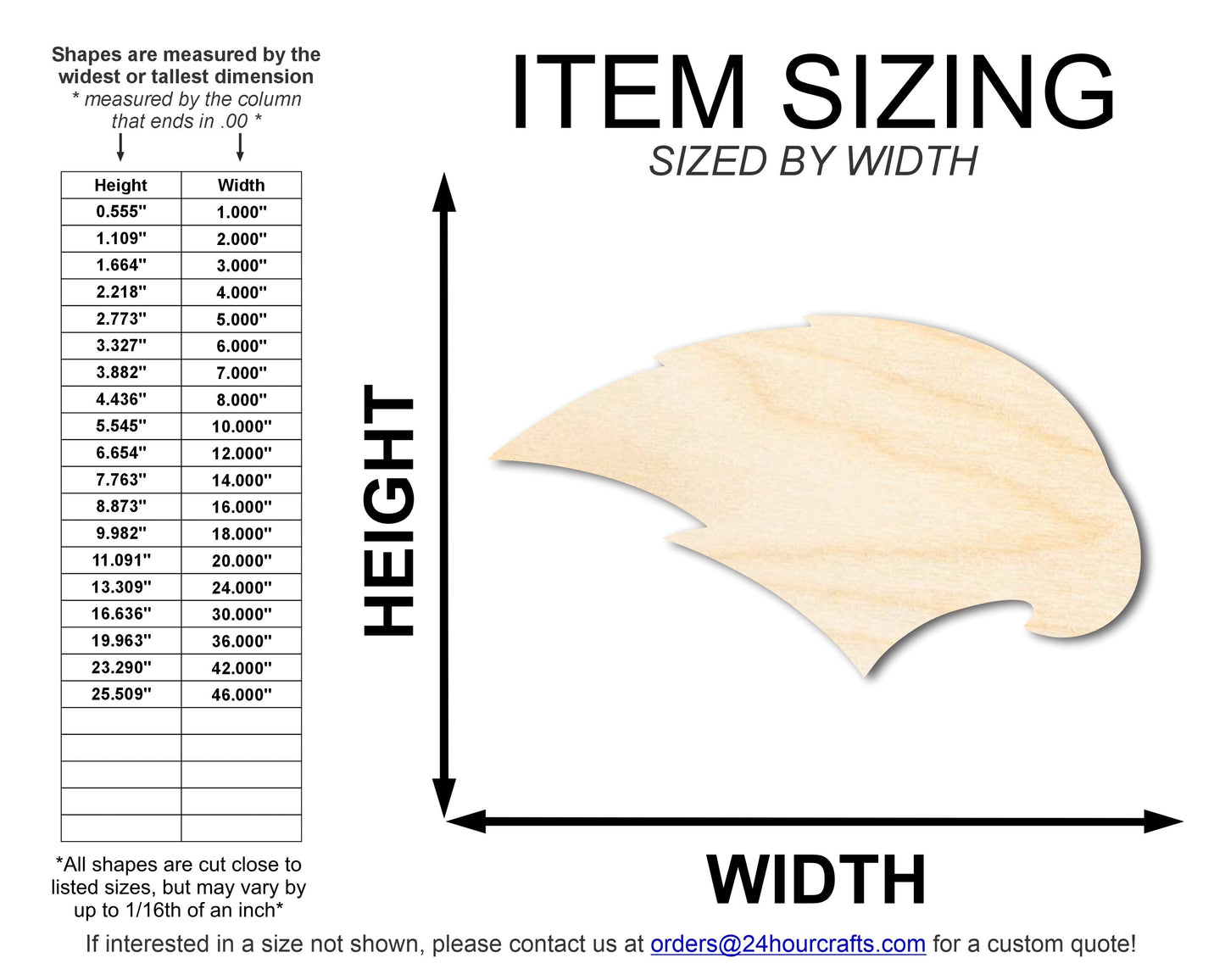 Unfinished Wood Hawk Mascot Shape | DIY Craft Cutout | up to 46" DIY