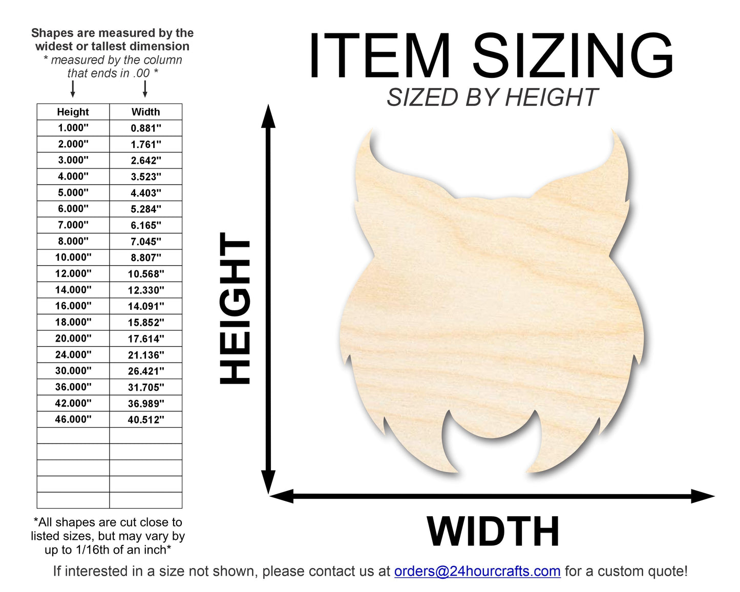 Unfinished Wood Wildcat Mascot Shape | DIY Craft Cutout | up to 46" DIY