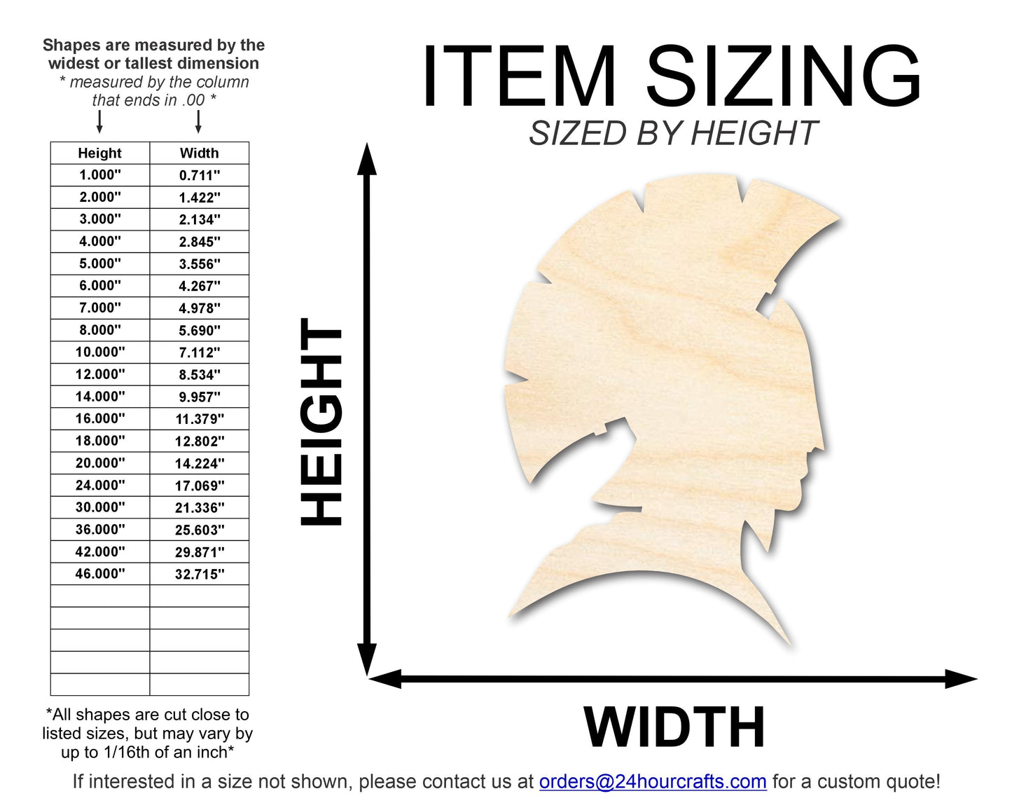 Unfinished Wood Warrior Mascot Shape | DIY Craft Cutout | up to 46" DIY