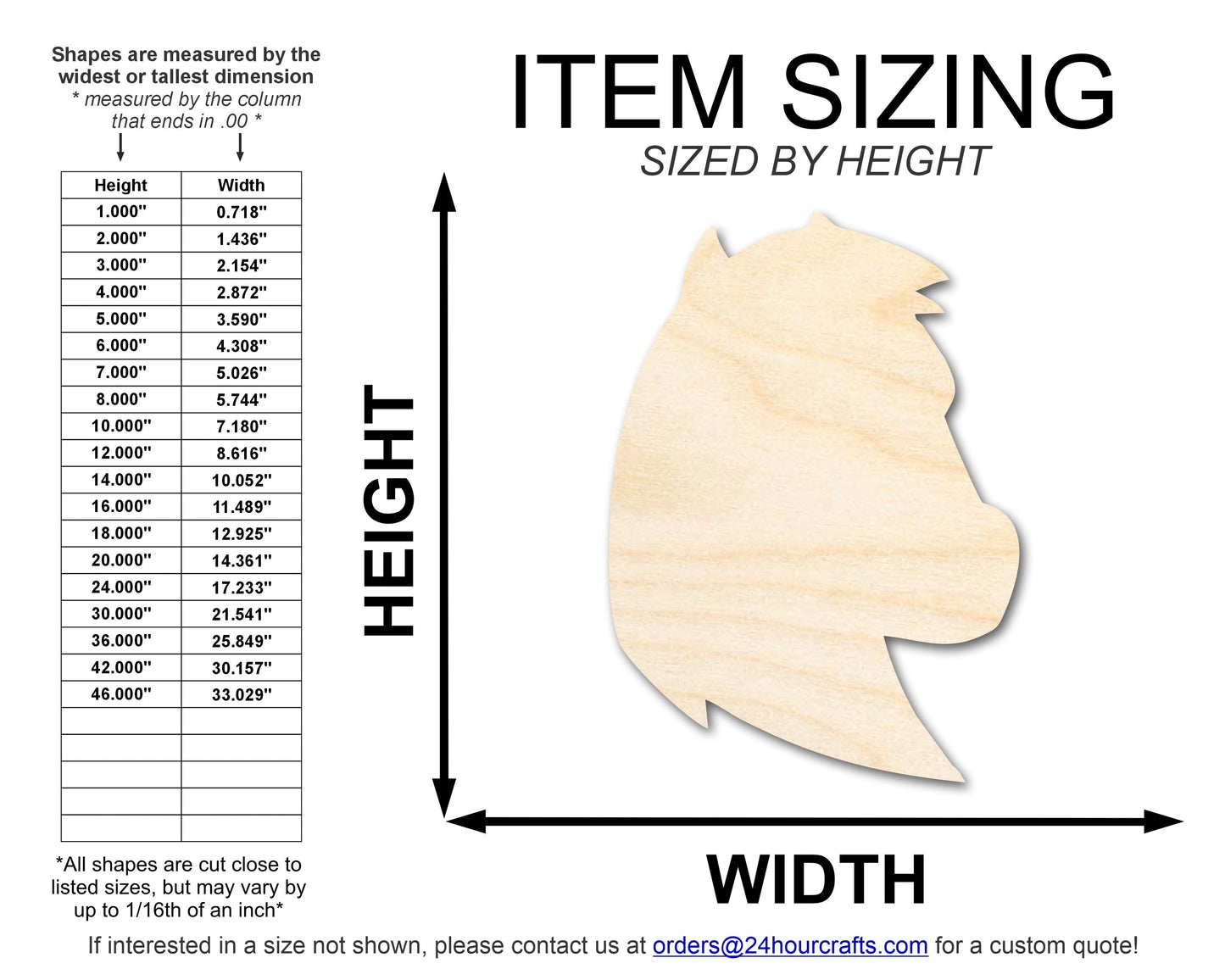 Unfinished Wood Mustang Mascot Shape | DIY Craft Cutout | up to 46" DIY