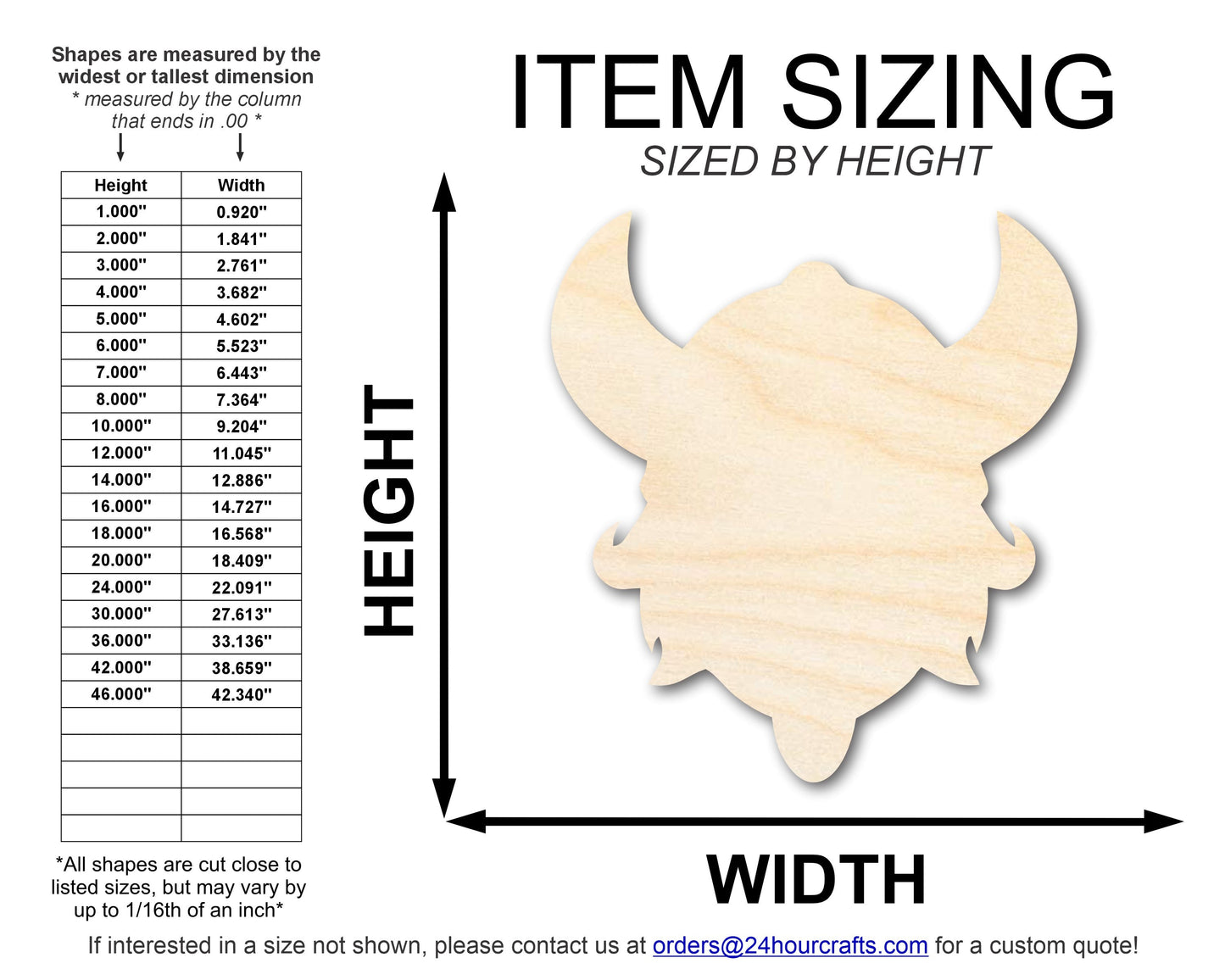 Unfinished Wood Viking Mascot Shape | DIY Craft Cutout | up to 46" DIY