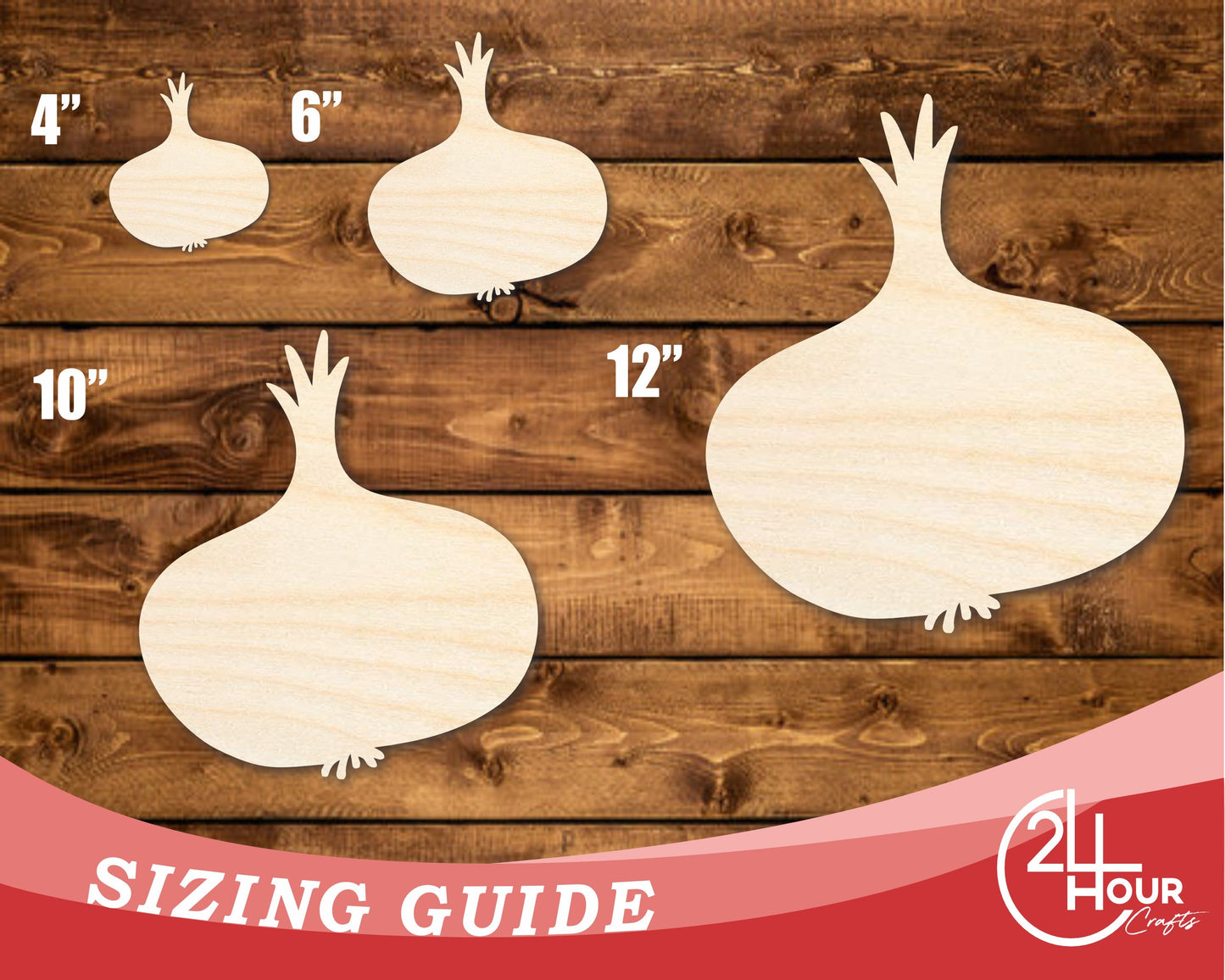 Unfinished Wood Garlic Shape | DIY Craft Cutout | up to 46" DIY