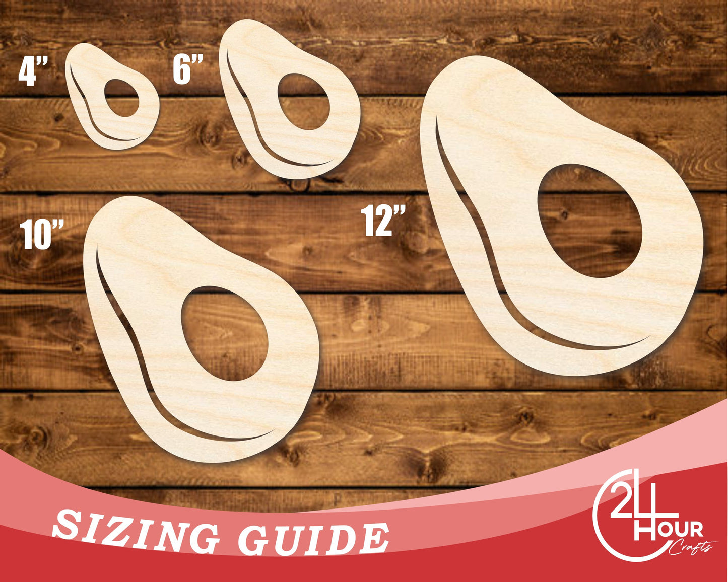 Unfinished Wood Avocado Shape | DIY Craft Cutout | up to 46" DIY