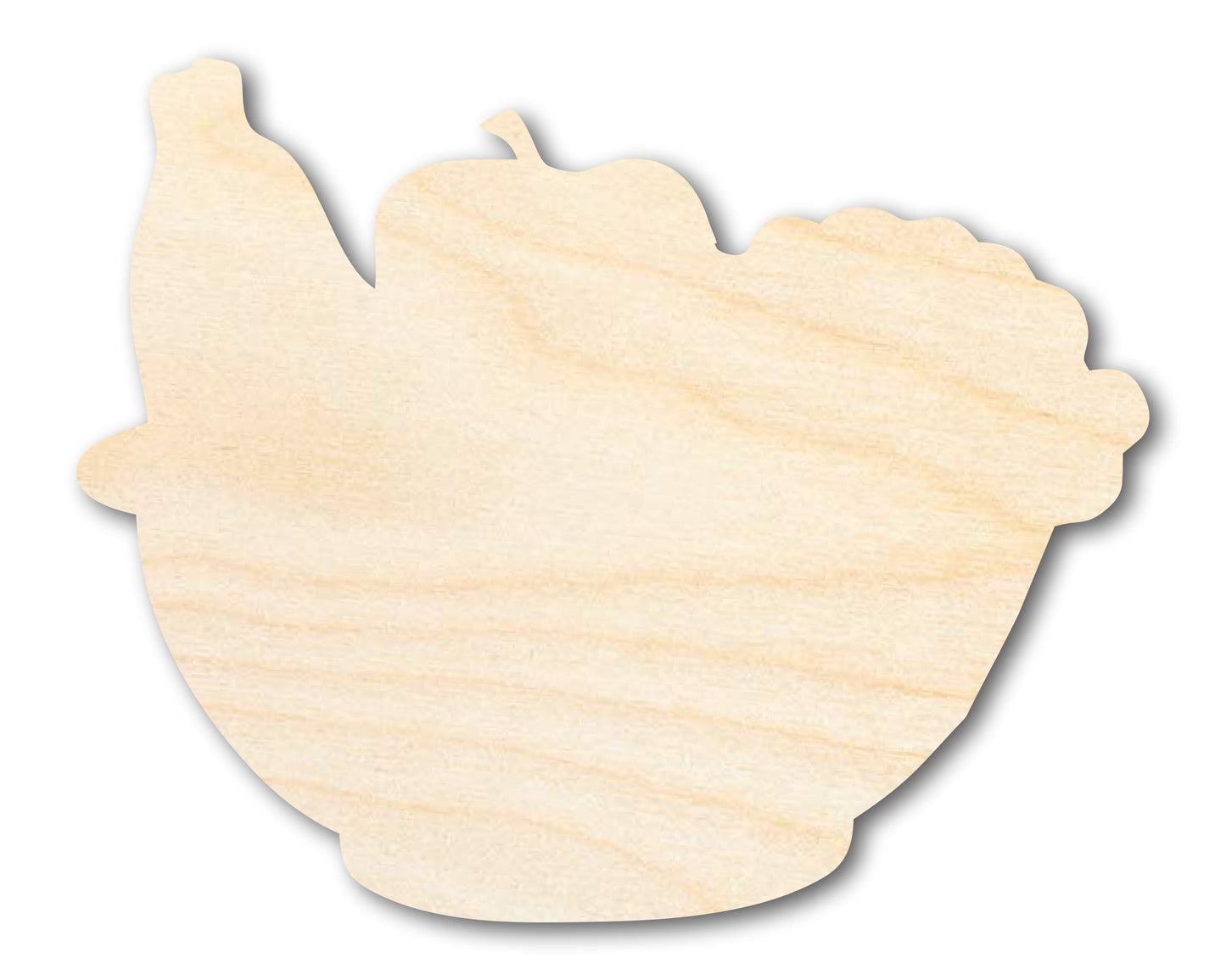Unfinished Wood Fruit Basket Shape | DIY Craft Cutout | up to 46" DIY