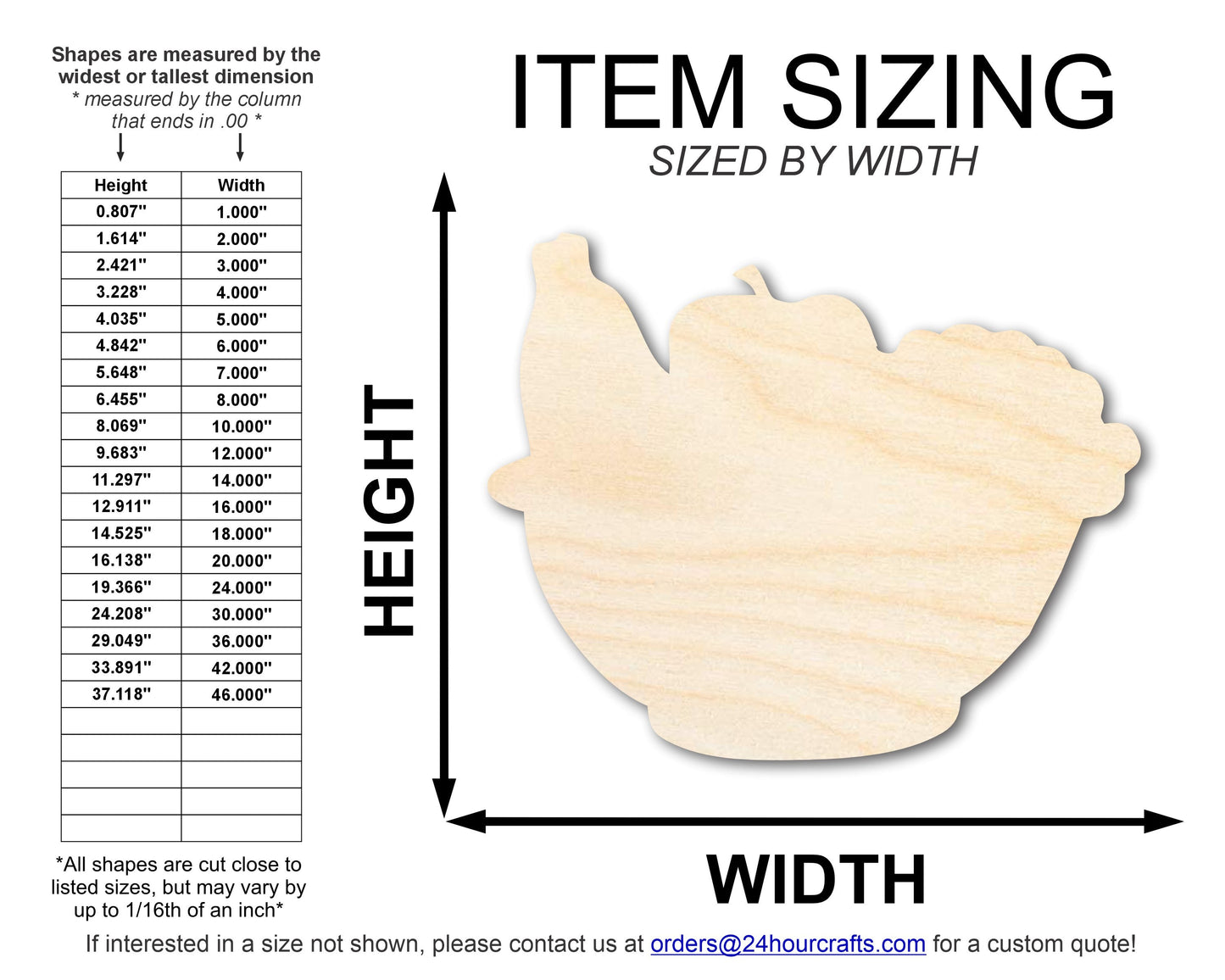 Unfinished Wood Fruit Basket Shape | DIY Craft Cutout | up to 46" DIY