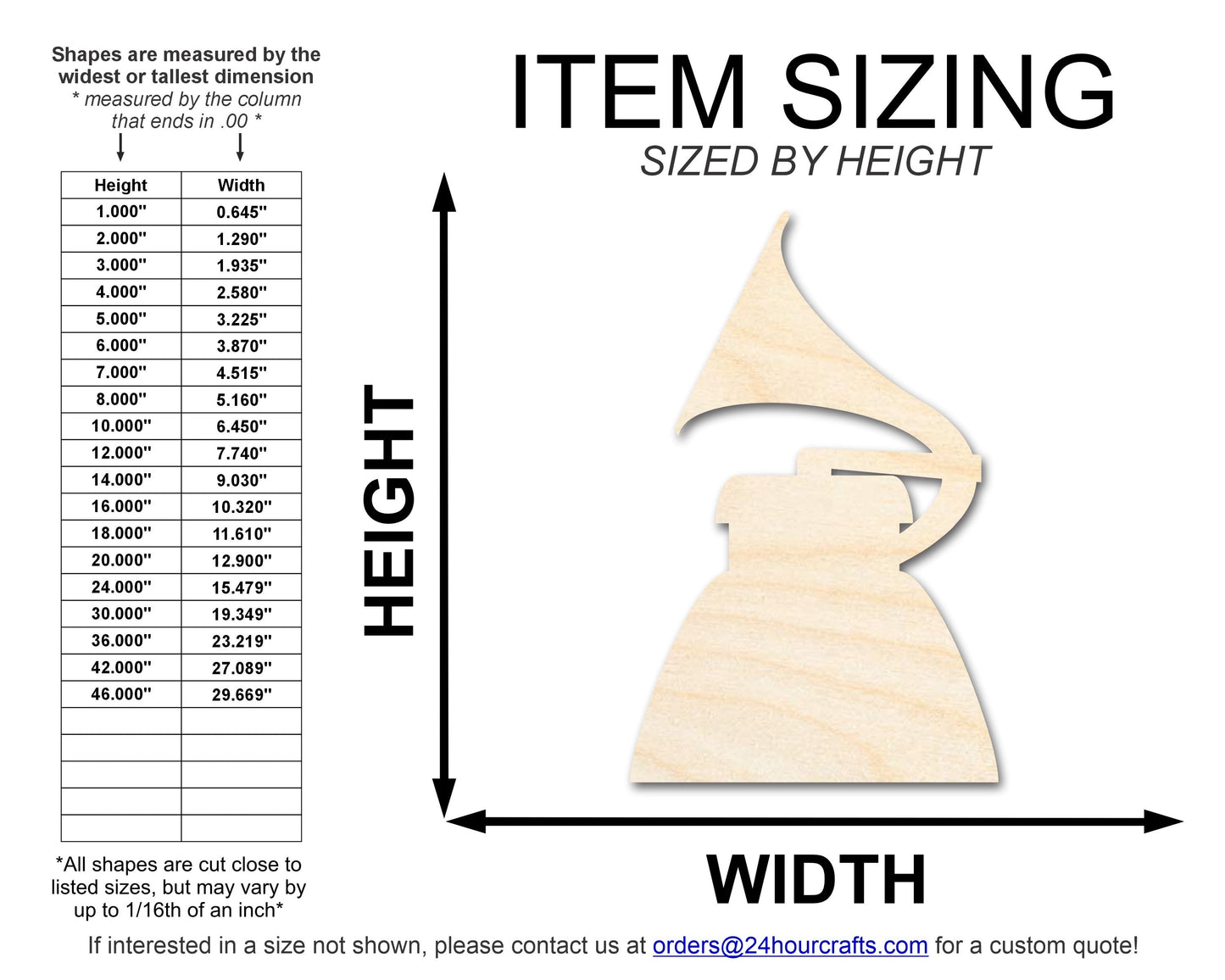 Unfinished Wood Music Award Shape | DIY Craft Cutout | up to 46" DIY