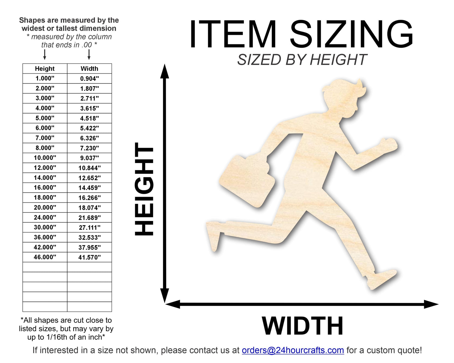 Unfinished Wood Business Man Shape | DIY Craft Cutout | up to 46" DIY