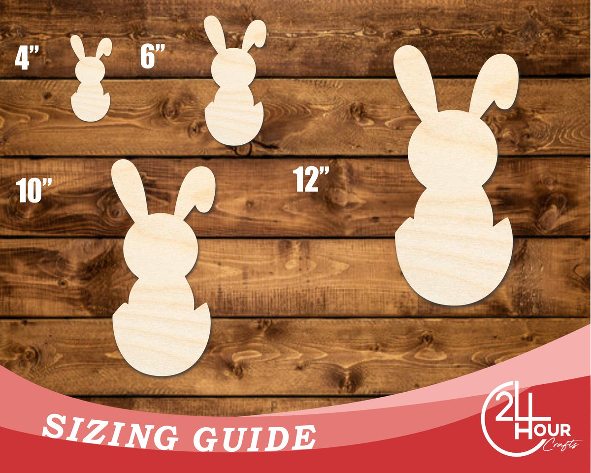Cute Rabbit Shape Unfinished Wood Cute Bunny Shape | DIY Craft Cutout | up to 46