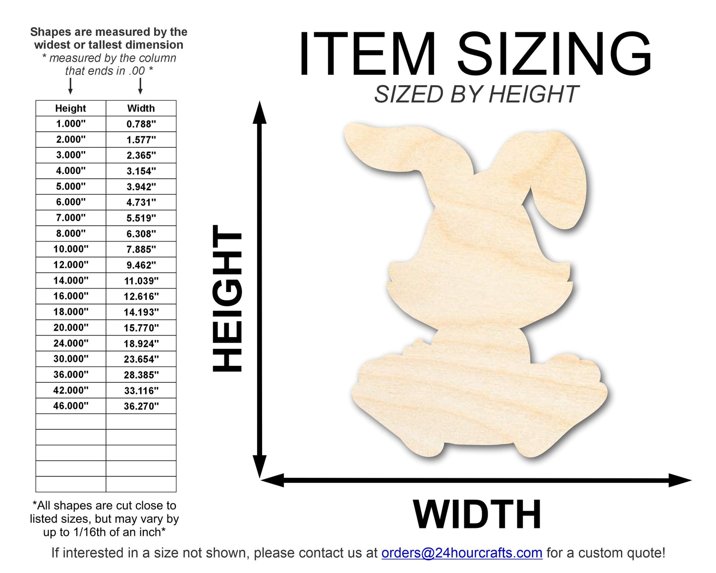 Unfinished Wood Easter Bunny Shape | DIY Craft Cutout | up to 46" DIY