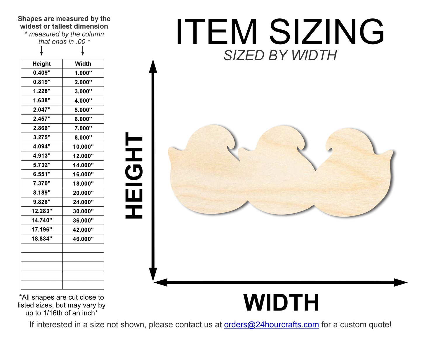 Unfinished Wood Marshmellow Chicks Shape | DIY Craft Cutout | up to 46" DIY