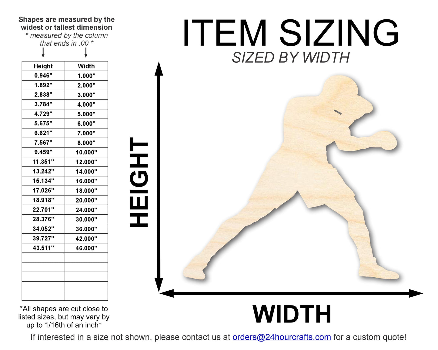 Unfinished Wood Boxer Shape | DIY Craft Cutout | up to 46" DIY