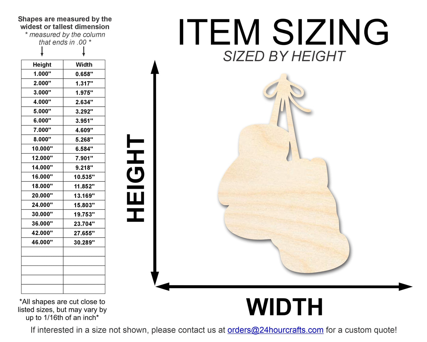 Unfinished Wood Boxing Glove Shape | DIY Craft Cutout | up to 46" DIY