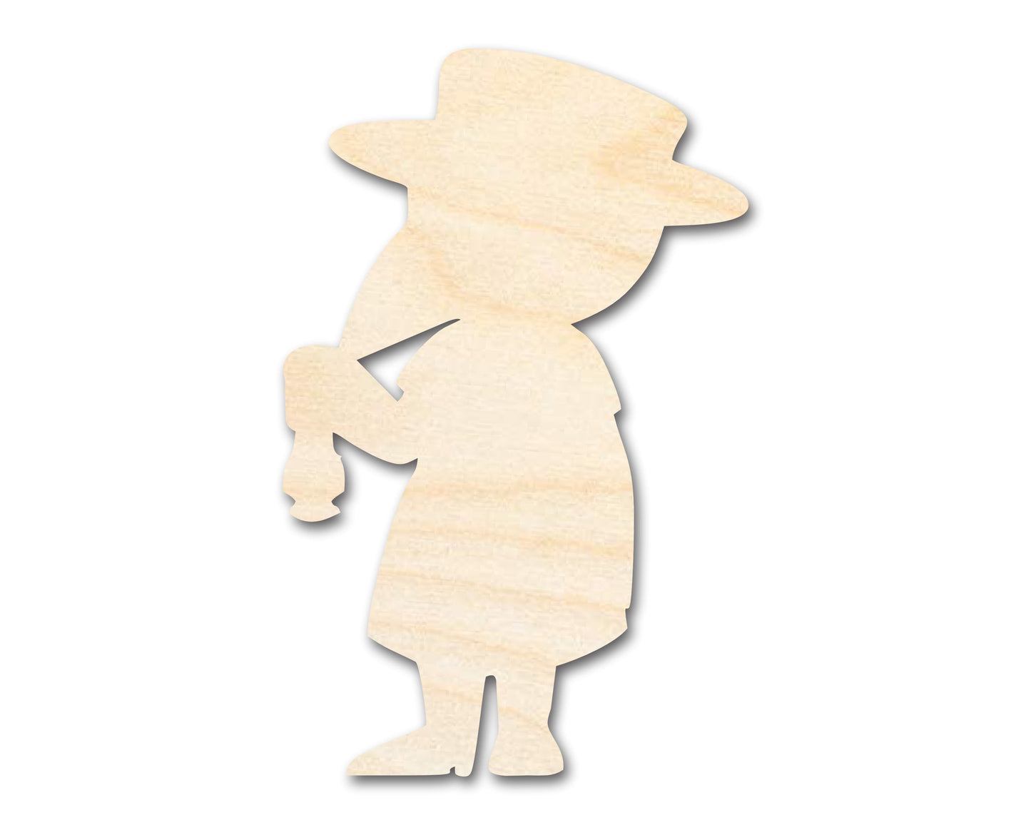 Unfinished Wood Cute Plague Doctor With Lantern Shape | DIY Craft Cutout | up to 46" DIY