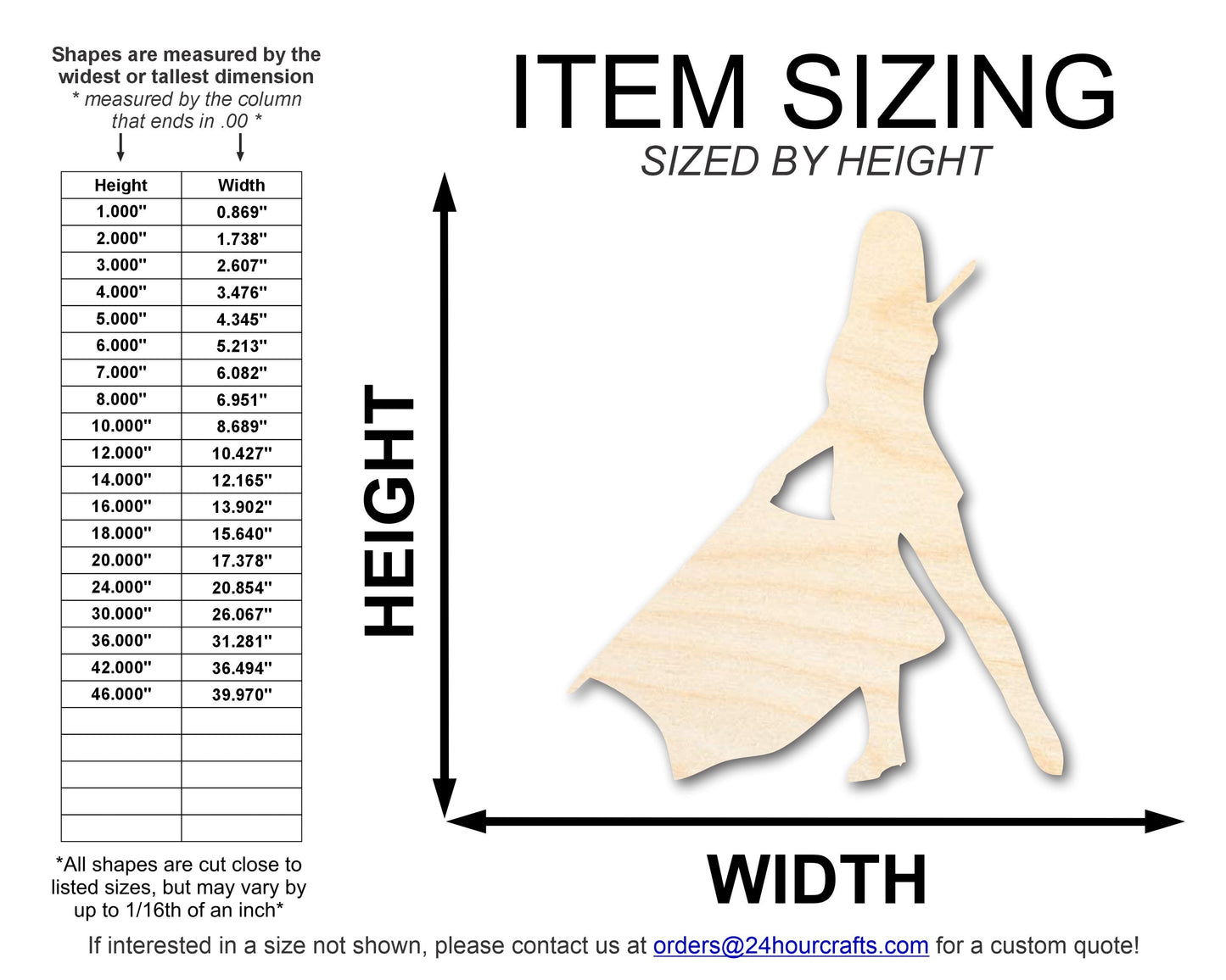 Unfinished Wood Color Guard Shape | DIY Craft Cutout | up to 46" DIY