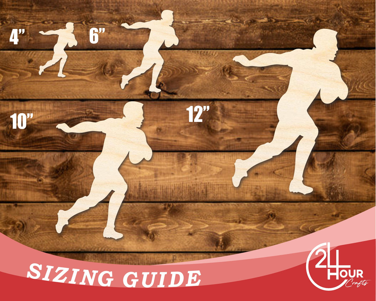 Spring Box Rugby Cutouts Unfinished Wood Rugby Player Shape | DIY Craft Cutout | up to 46