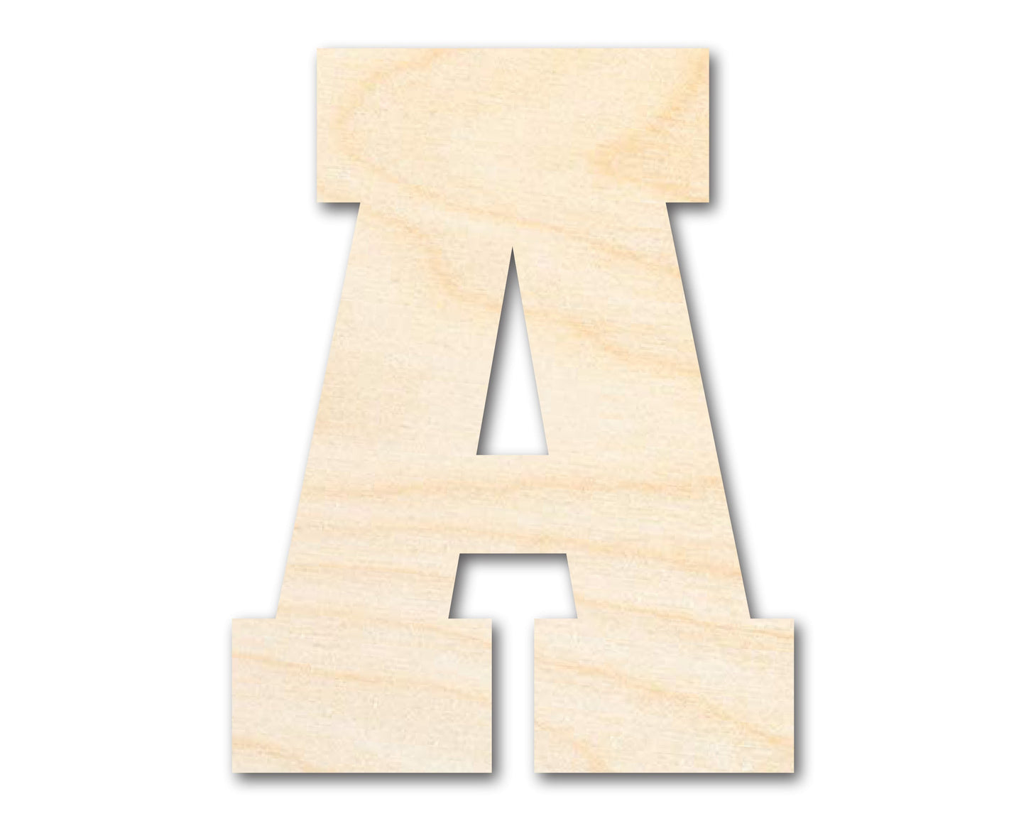 Unfinished Wood Varsity Team Font - A Shape | DIY Craft Cutout | up to 46" DIY