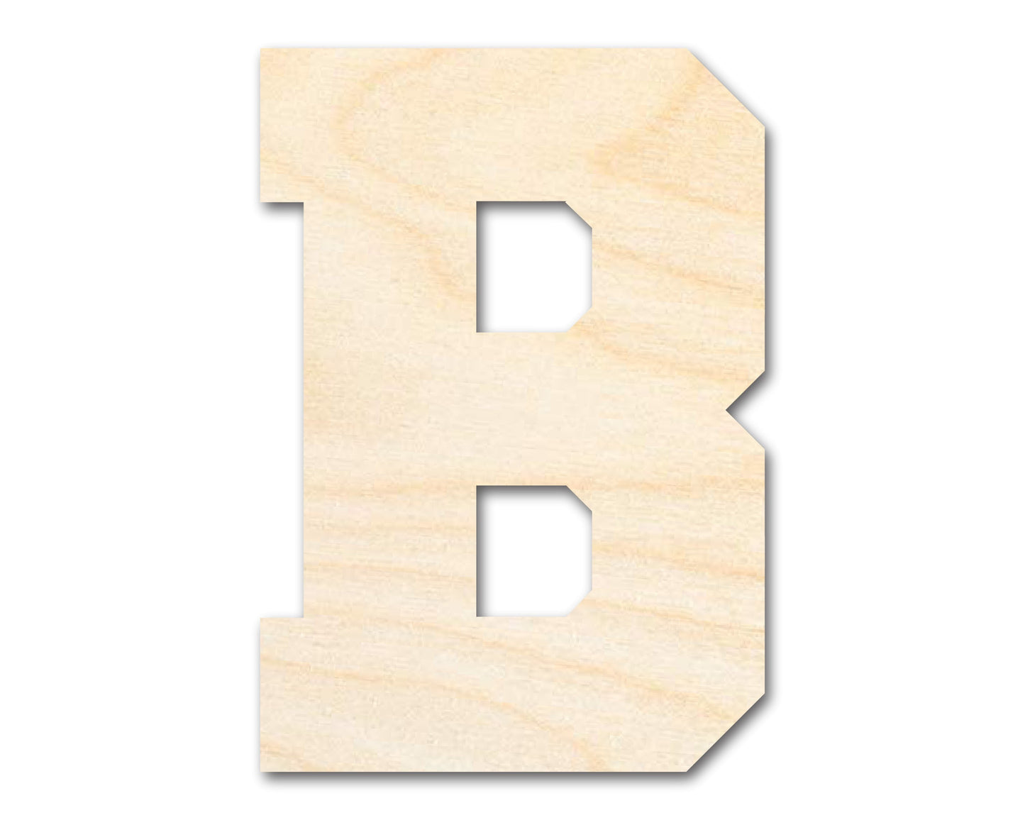Unfinished Wood Varsity Team Font - B Shape | DIY Craft Cutout | up to 46" DIY